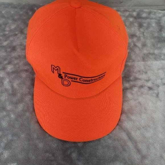 M & D Power Constructors Orange Camo Snapback Cap - Picture 3 of 13